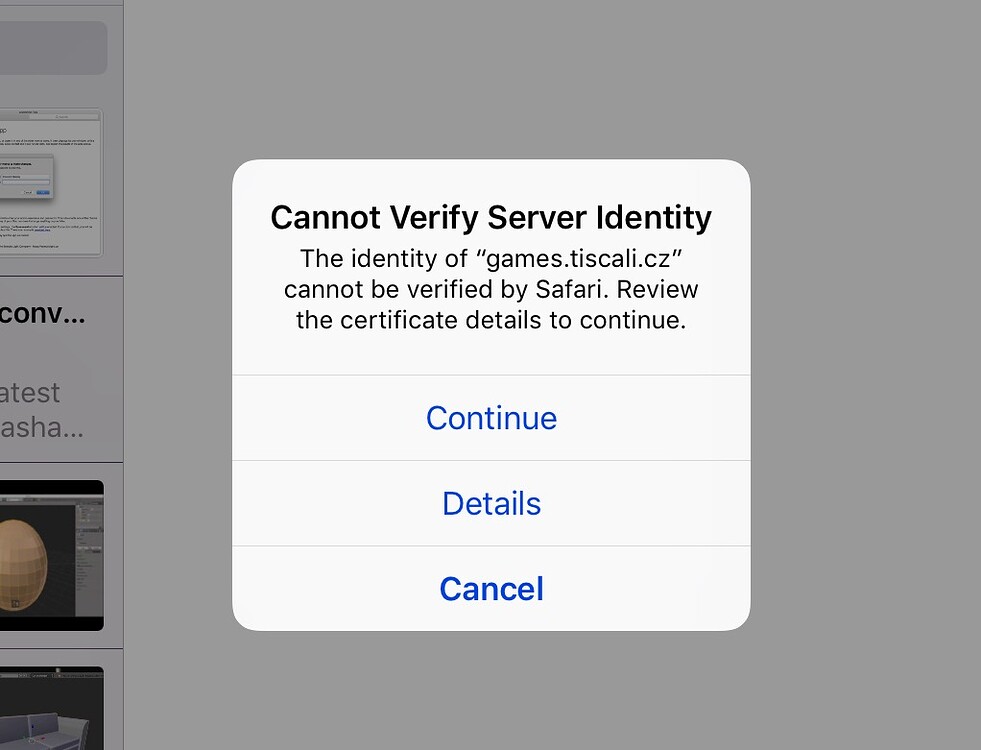 cannot verify server identity comodo