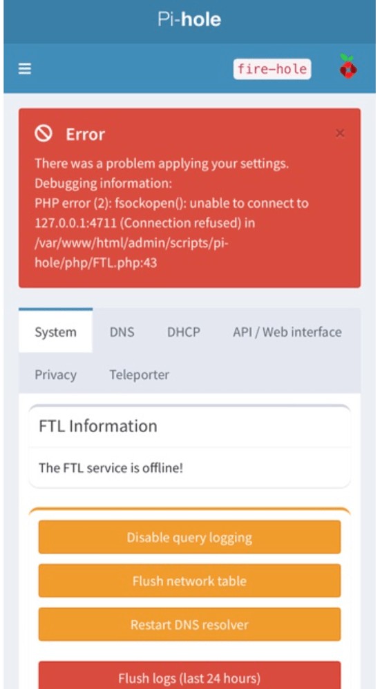 fsockopen php connection refused