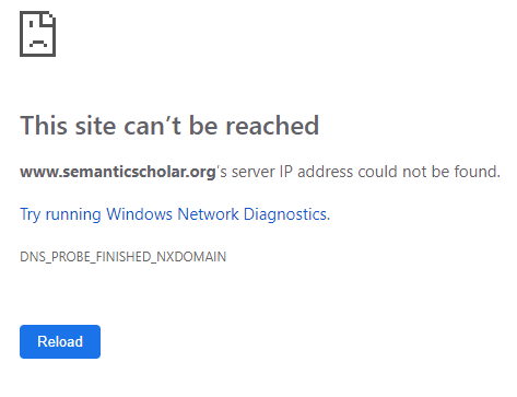 chrome this site cannot be reached
